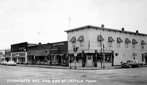 Minnesota Avenue and Second Street, Aitkin Minnesota, 1958