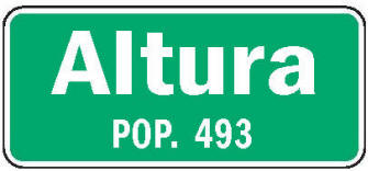 Altura Minnesota population sign