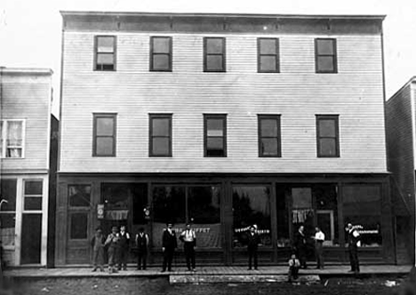 Store fronts at Bovey Minnesota, 1903