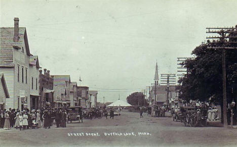 Street scene, Buffalo Lake Minnesota, 1910's?