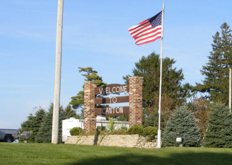 Welcome sign, Canton Minnesota, 2009