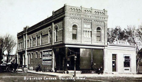 Street scene, Delavan Minnesota, 1914