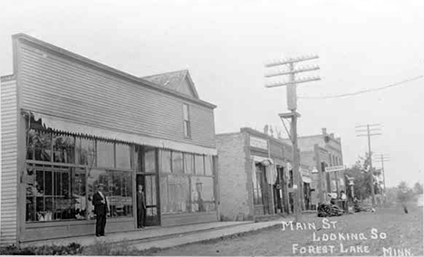 Main Street looking south, Forest Lake Minnesota, 1910