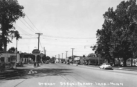 Street scene, Forest Lake Minnesota, 1950