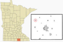 Location of Freeborn, Minnesota