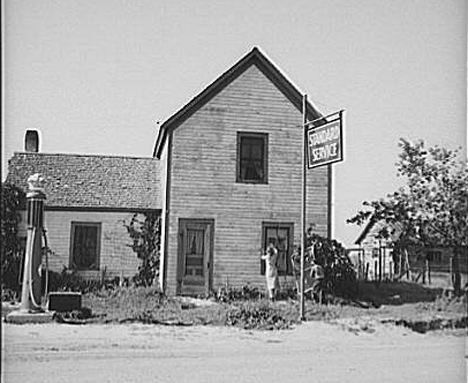 Standard service station, Gemmel Minnesota, 1937