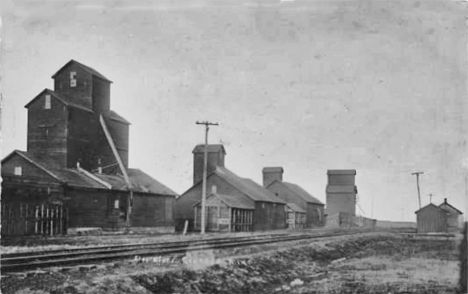 Grain elevators, Granada Minnesota, 1909