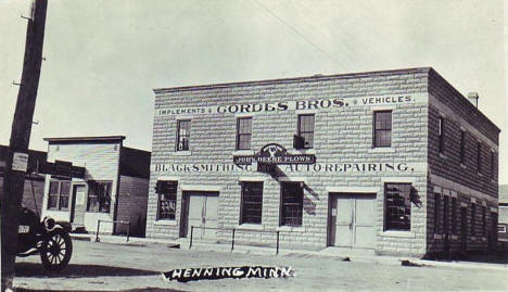 Street scene, Henning Minnesota, 1910's