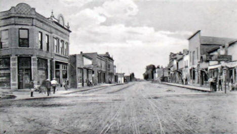 Street scene, Heron Lake Minnesota, 1908