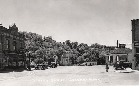 Street scene, Jordan Minnesota, 1940's