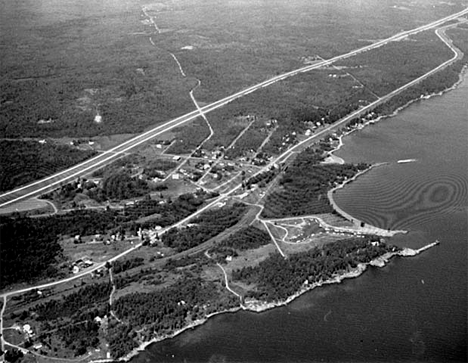 Aerial view, Knife River Minnesota, 1970