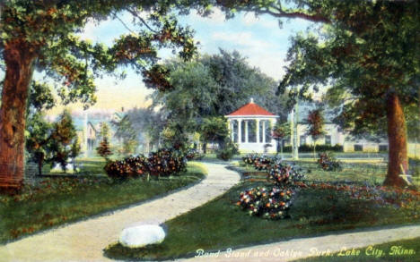 Band Stand and Oaklyn Park, Lake City Minnesota, 1910