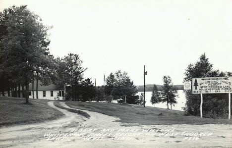 Whispering Pines Resort on West Crooked Lake, Nevis Minnesota, 1960's