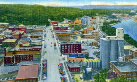 Main Street from Mt. La Grange, Red Wing Minnesota, 1950