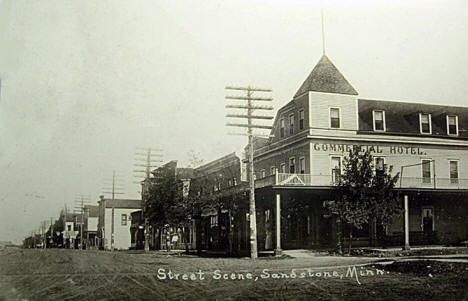 Street scene, Sandstone Minnesota, 1915