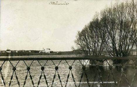 Sauk Lake Showing Radiator Factory in Distance, Sauk Centre Minnesota, 1909