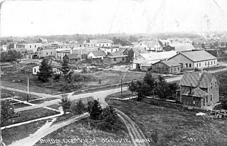 Birds eye view of Ogilvie Minnesota, 1918