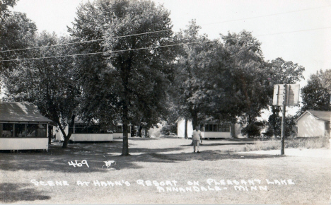 Hahn's Resort on Pleasant Lake, Annandale Minnesota, 1940's