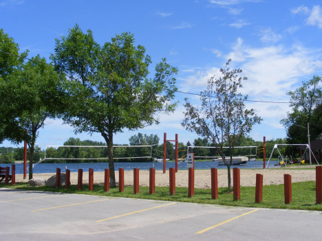 Volleyball court and beach, Elysian Minnesota, 2014