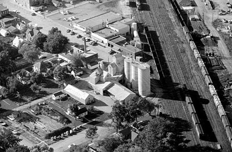 Aerial view, Elevator, Wells Minnesota, 1962