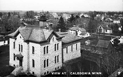 Street scene, Caledonia Minnesota, 1908