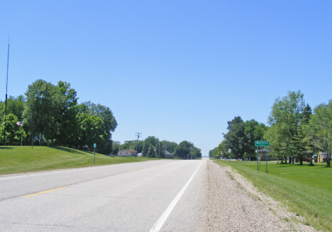 City limits and population sign, Marietta Minnesota, 2014