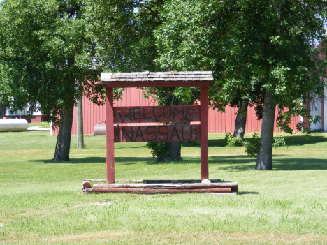 Welcome sign, Nassau Minnesota, 2014