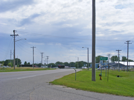 City limits and population sign, Willmar Minnesota, 2014