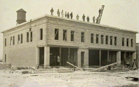 Williams Block under contruction, Baudette Minnesota, 1911