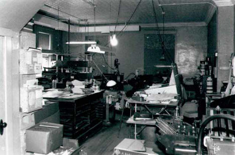 Newspaper printing area at the Belle Plaine Herald, Belle Plaine Minnesota, 1988