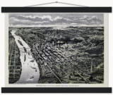 Bird's-eye view of St. Paul, looking west from Dayton's Bluff Premium Matte Paper Poster & Hanger