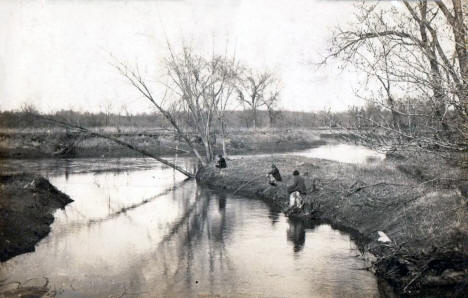 Fishing on the Blue Earth River, Amboy, Minnesota, 1913