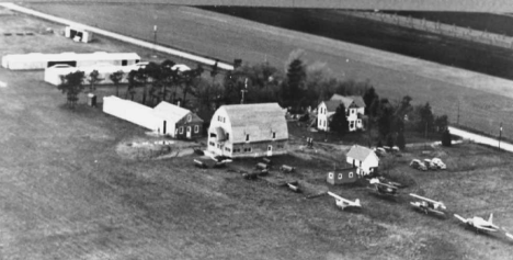 Aerial view of Southport airport, Lebanon Township, Minnesota, 1946