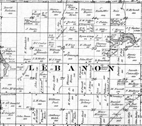 Plat Map of Lebanon Township, Dakota County, Minnesota, 1879