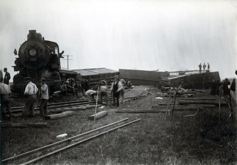 Railroad wreck, 3 miles west of Appleton, Minnesota, June 1909