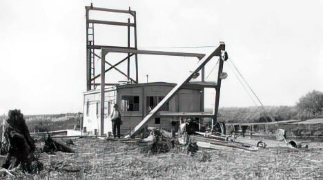 Dredging Pomme de Terre River near Appleton for flood control, 1937