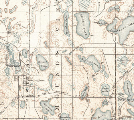 USGS Topographic Map of the Mounds View Township area, 1902