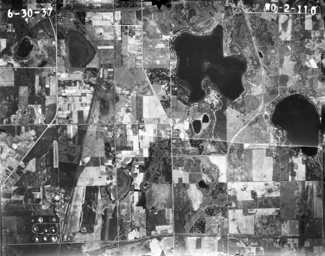 Aerial view of the present day Arden Hills area, Minnesota area, 1937