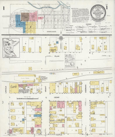 Sanborn Fire Insurance Map of Houston, Minnesota, 1926
