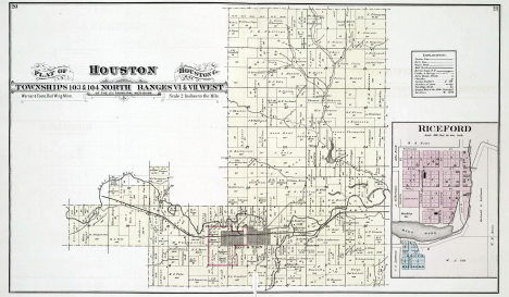 Plat map of Houston Township, Houston County,Minnesota, 1878