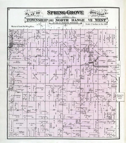 Plat map of Spring Grove Township, Houston County,Minnesota, 1878