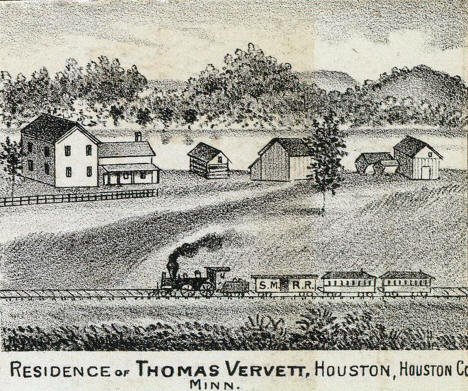Residence of Thomas Vervett, Houston, Minnesota, 1874