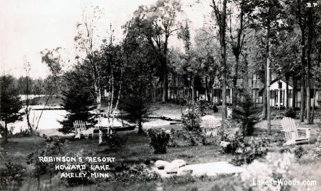 Robinson's Resort on Howard Lake, Akeley Minnesota, 1940s