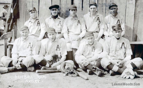 Baseball team, Akeley Minnesota, 1908
