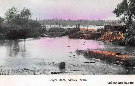 Berg's Dam, Akeley Minnesota, 1910s
