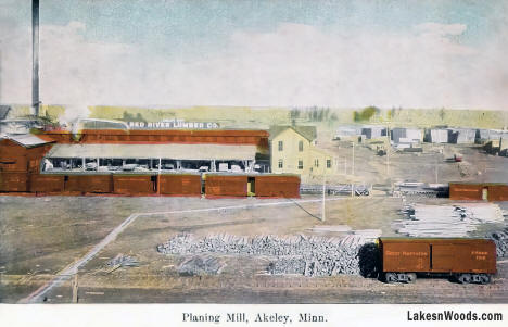 Red River Lumber Company planing mill, Akeley Minnesota, 1908