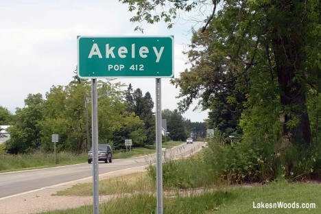 Population sign, Akeley, Minnesota, 2003