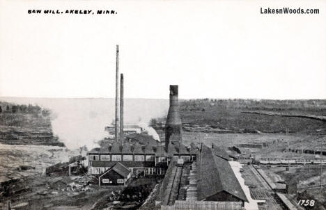Saw Mill, Akeley Minnesota, 1915