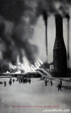 Saw Mill Fire, Akeley Minnesota, 1917