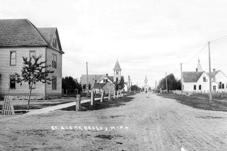 Street scene, Akeley Minnesota, 1900